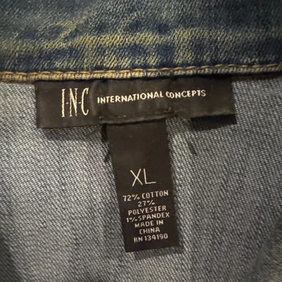 INC International Concepts Blue Denim Vest - Picture 3 of 3